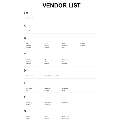 Shopify - Brand / Vendor Section