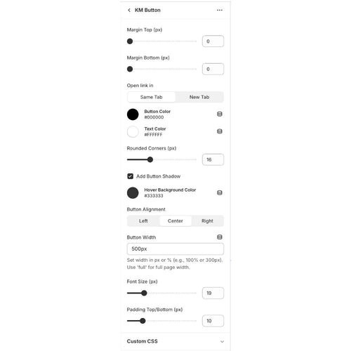 Shopify - Custom Button Section