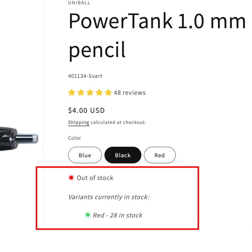 Shopify - Inventory Status Block