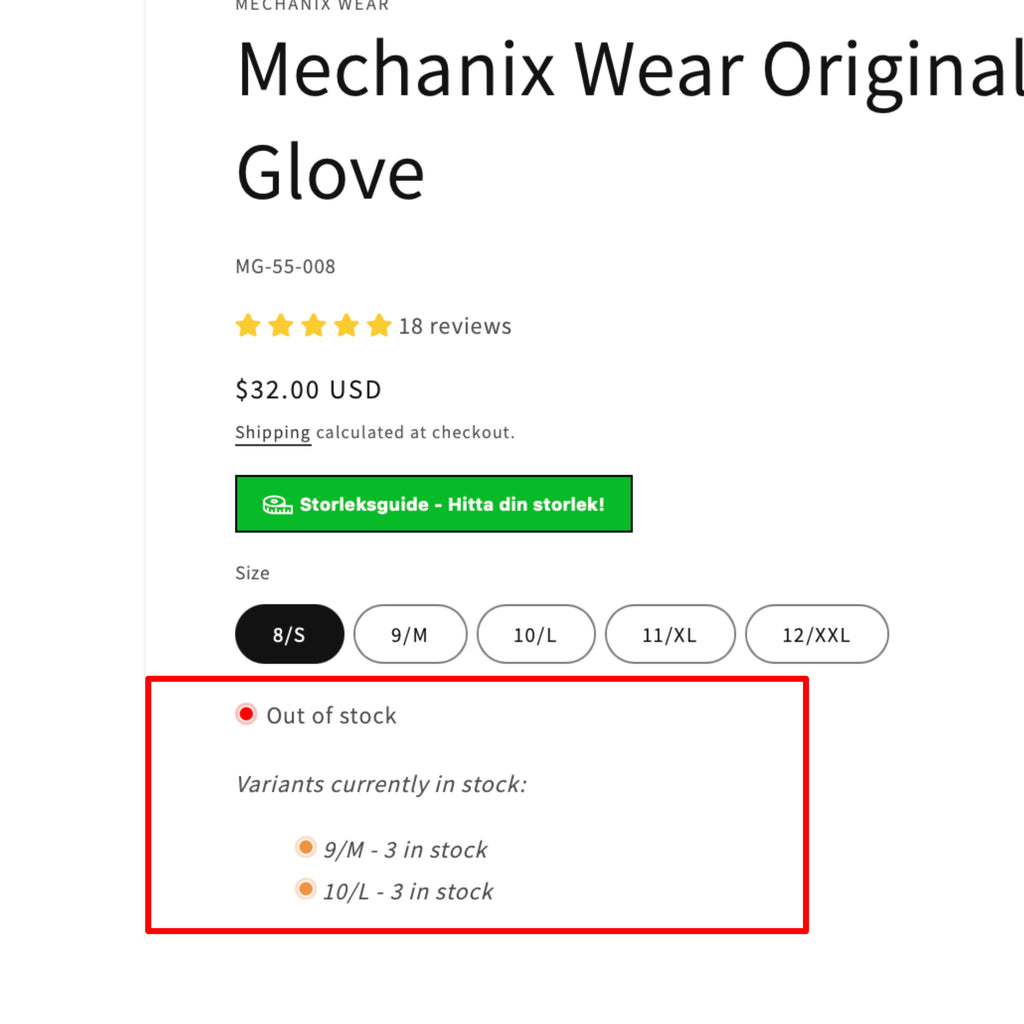 Shopify - Inventory Status Block