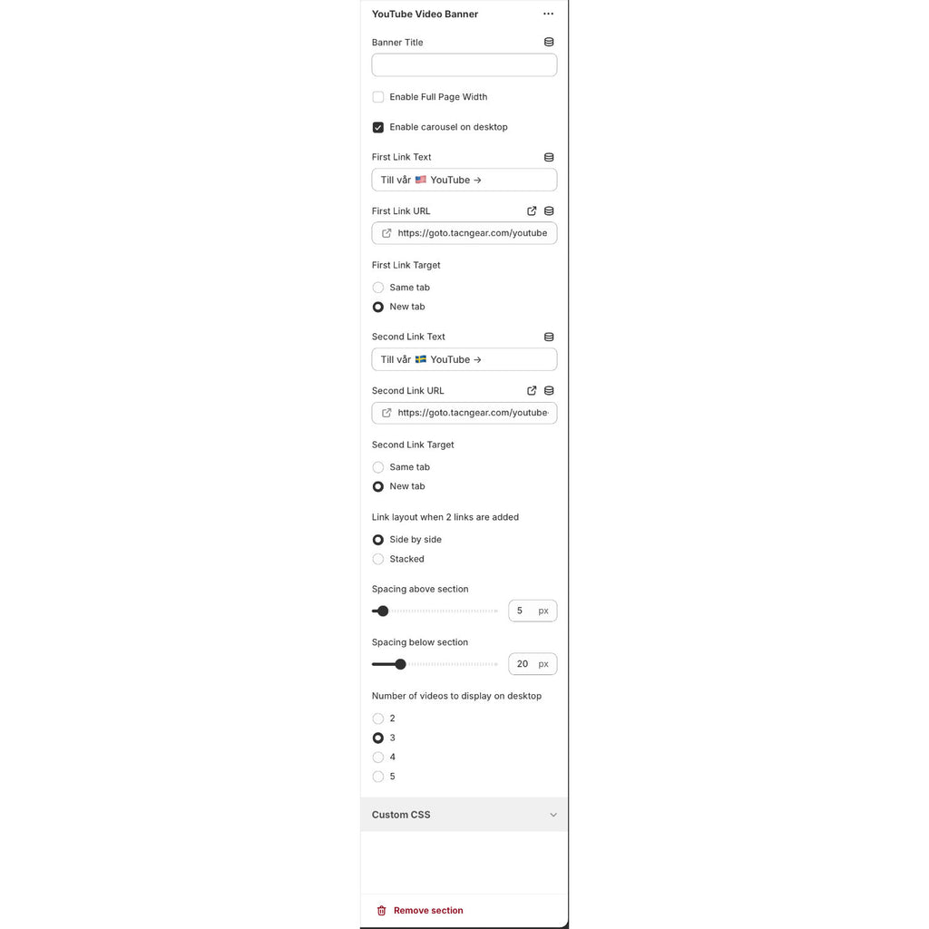 Shopify - YouTube Video Section for ANY Shopify Page
